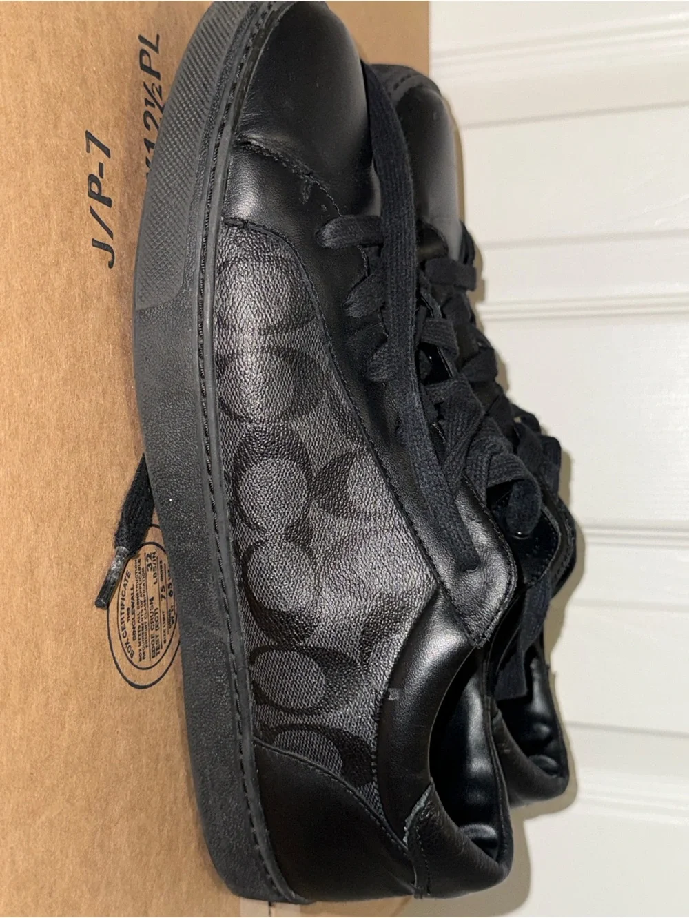 Coach Men's Black Leather Low-Top Sneakers